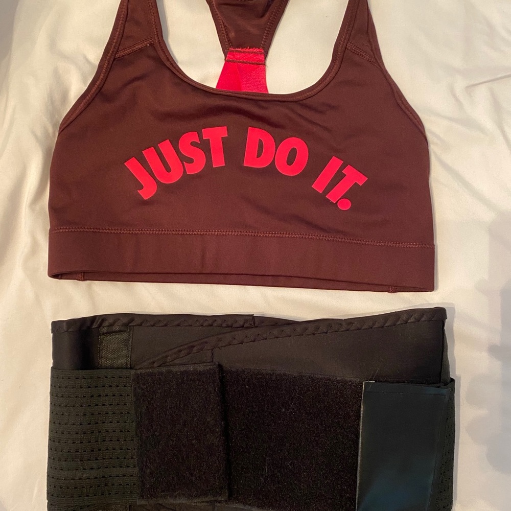Nike sports bra and waist clincher! (Sweat belt)